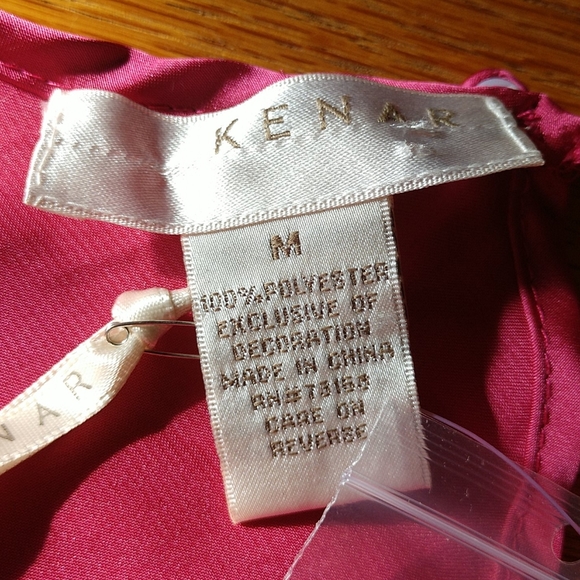 CHRISTMAS NWT Rosey Pink PolySatin & Chiffon Beaded Appliqued Flower Blouse NWT - Picture 6 of 6